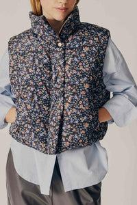 Floral Print Puffer Gilet